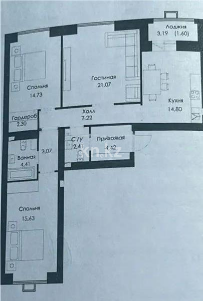 Продажа 3-комнатной квартиры, 92 м², ул. Сызганова, дом  1/1 в Астане