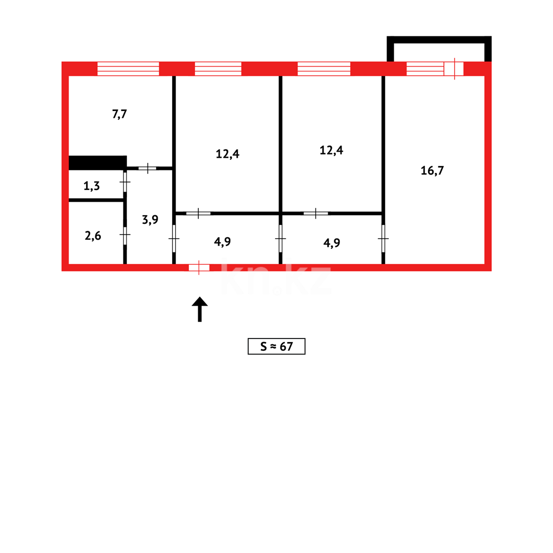 Продажа 3-комнатной квартиры, 67 м² - Продажа квартир в Темиртау - страница 18 фото 17 из 17