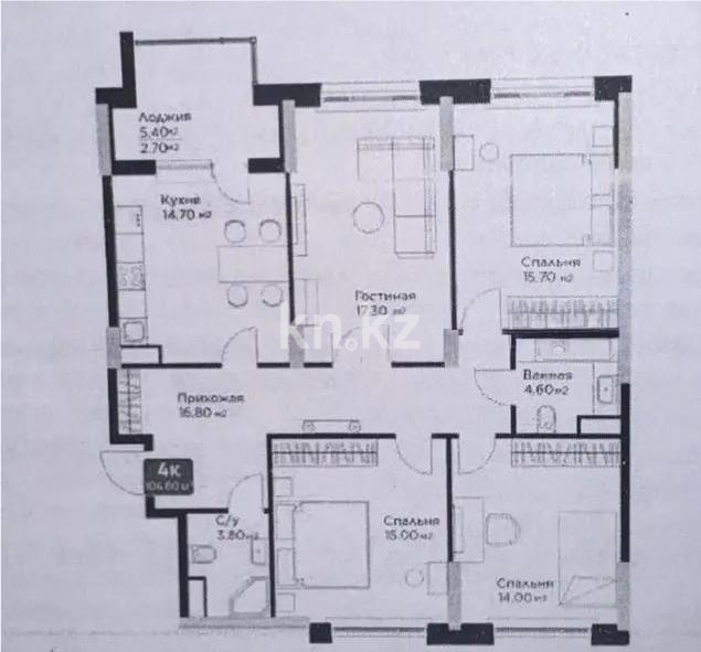 Продажа 4-комнатной квартиры, 104.6 м², ул. Е-36, дом  11 - Продажа  четырехкомнатных квартир в новостройках Астаны фото 1 из 1