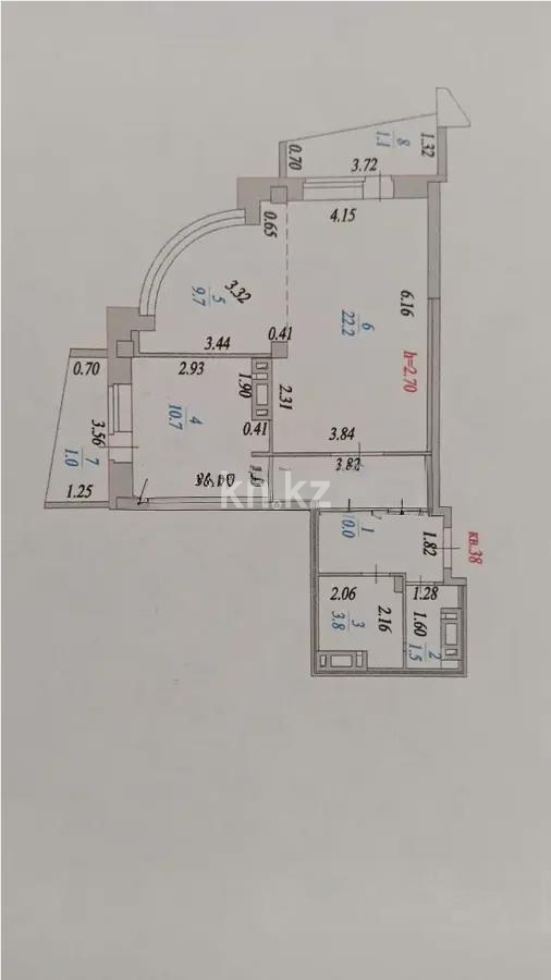 Продажа 2-комнатной квартиры, 60 м² - Продажа двухкомнатных квартир в р-не Байконур Астаны фото 4 из 4