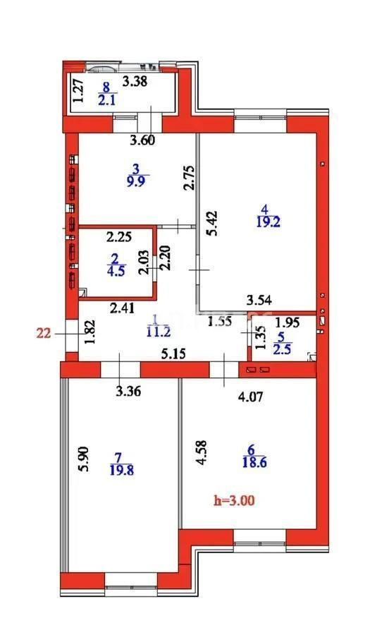 Продажа 3-комнатной квартиры, 87.8 м² в Астане
