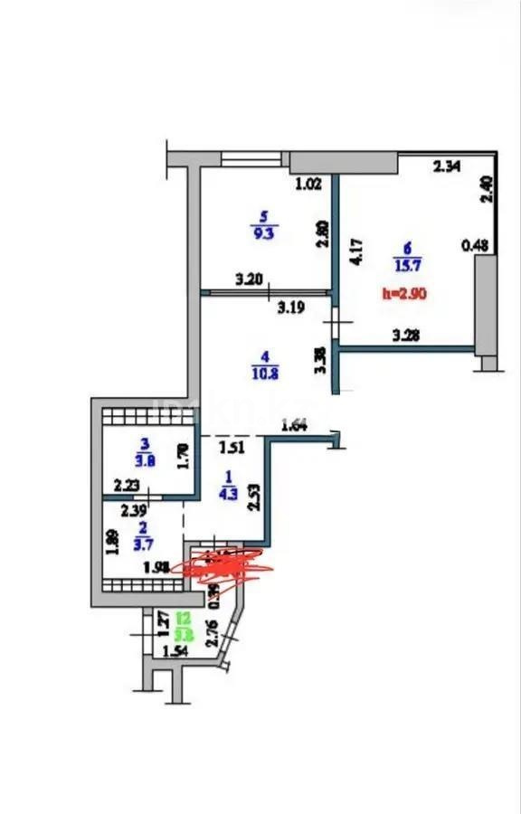 Продажа 3-комнатной квартиры, 47.6 м² - Продажа трехкомнатных квартир от собственников в Алматы фото 4 из 4