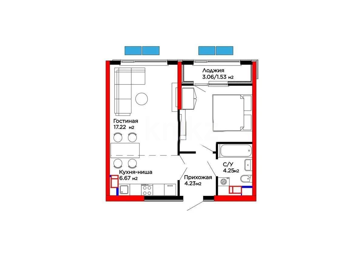 Продажа 2-комнатной квартиры, 46 м² в Алматы