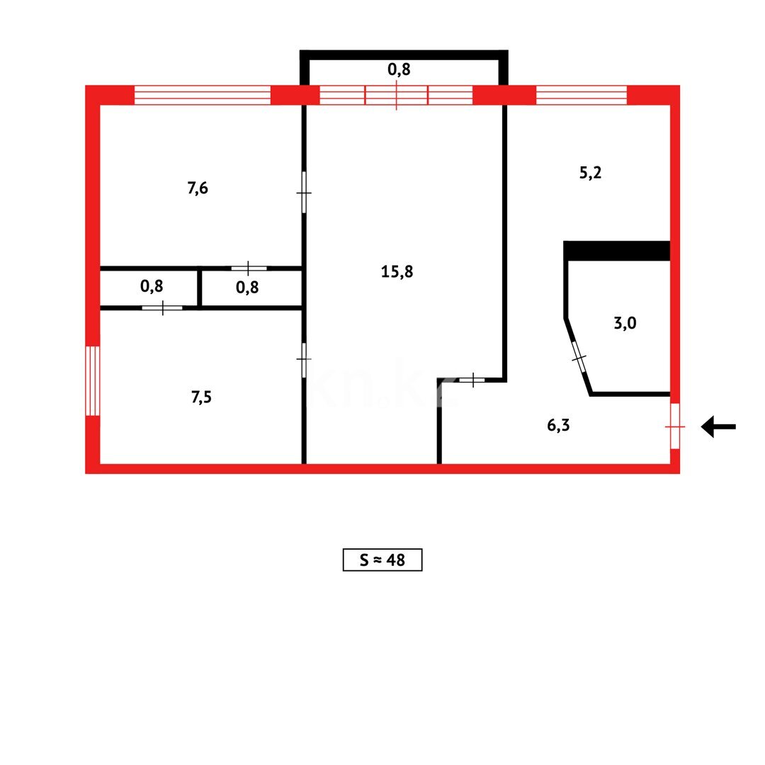 Продажа 3-комнатной квартиры, 48 м² в Темиртау - фото 17