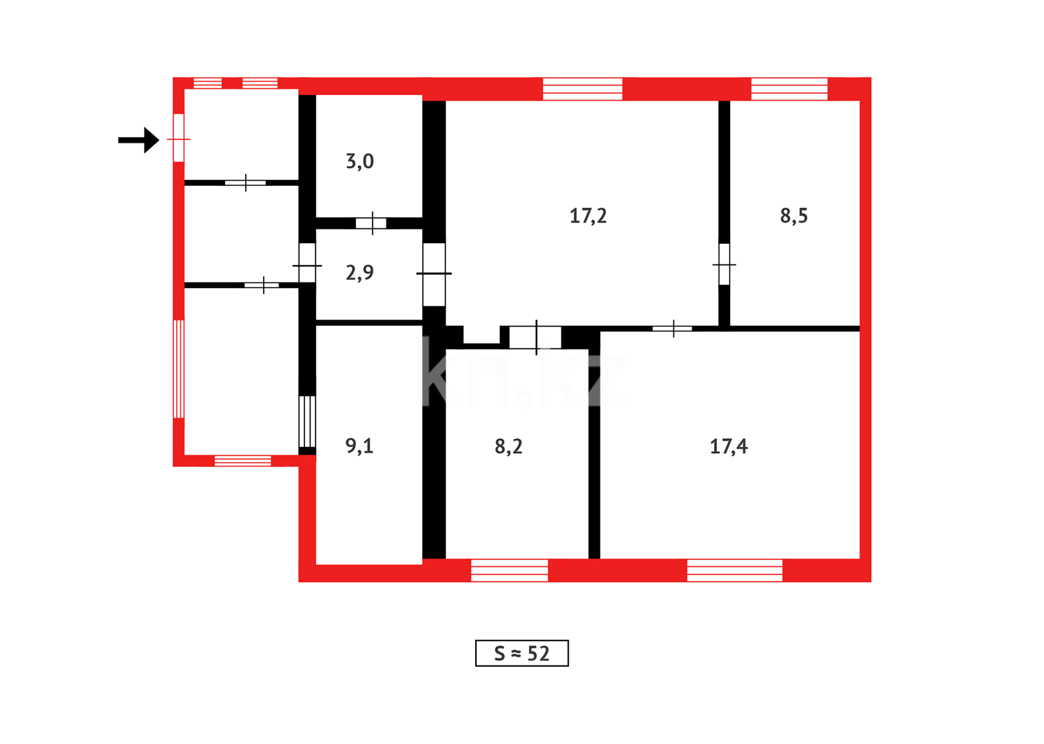 Продажа 4-комнатного дома, 51.3 м² - Продажа домов, коттеджей в Абае фото 8 из 8