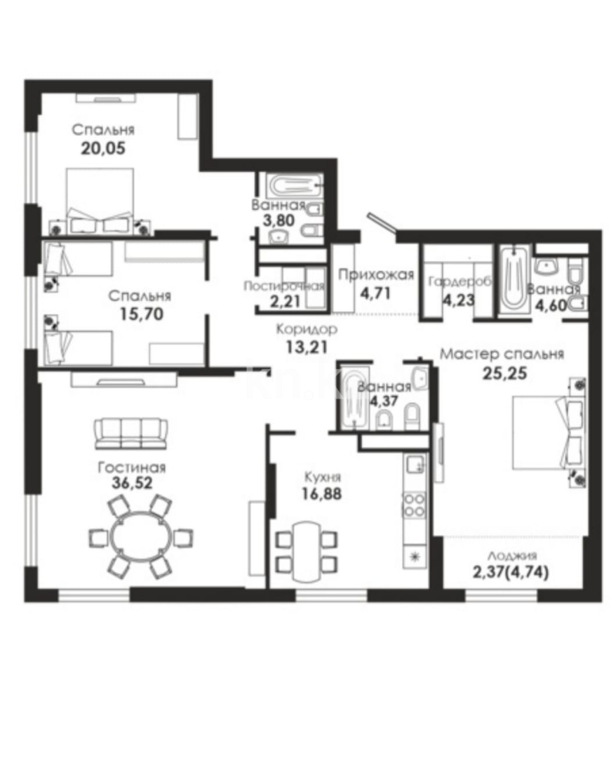 Продажа 4-комнатной квартиры, 157 м² - Продажа квартир в монолитном доме в Астане - страница 5 фото 12 из 16