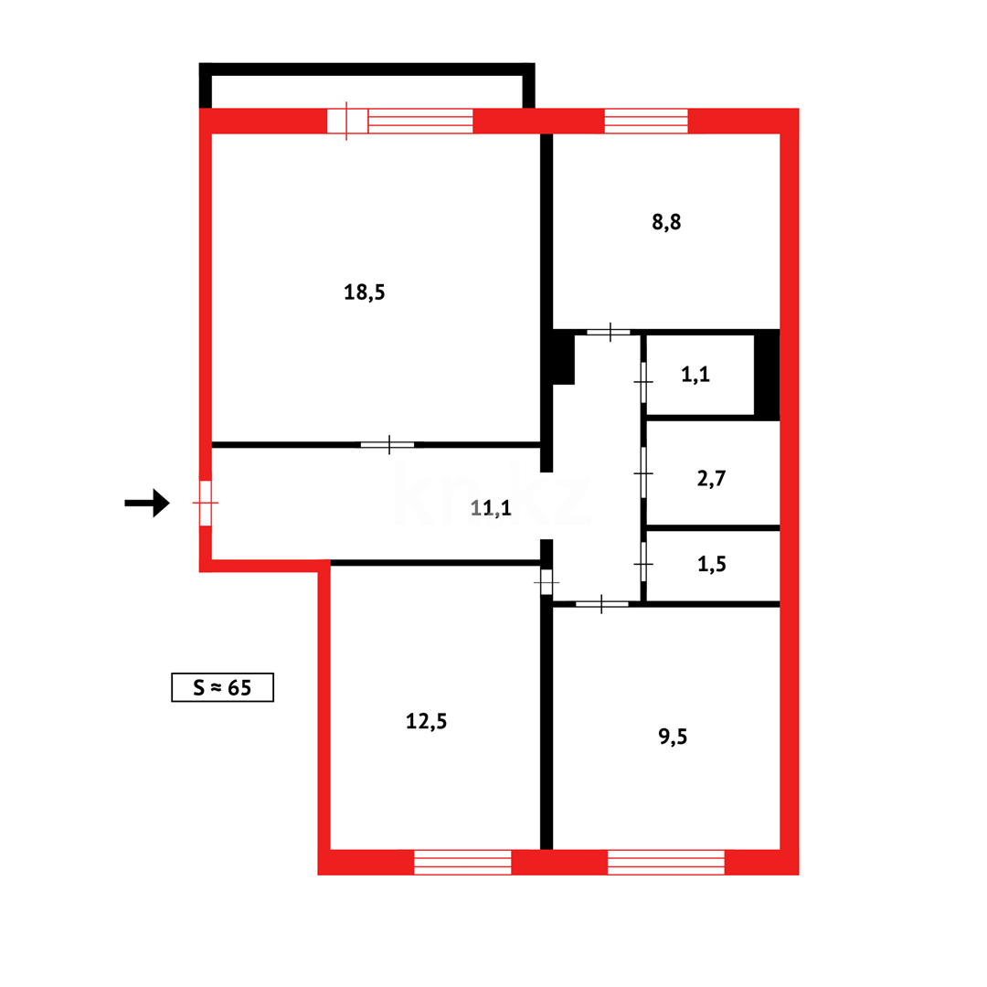 Продажа 3-комнатной квартиры, 64 м² в Караганде - фото 10