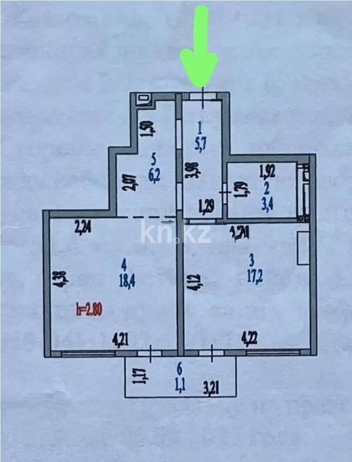 Продажа 2-комнатной квартиры, 52 м² в Астане - фото 5
