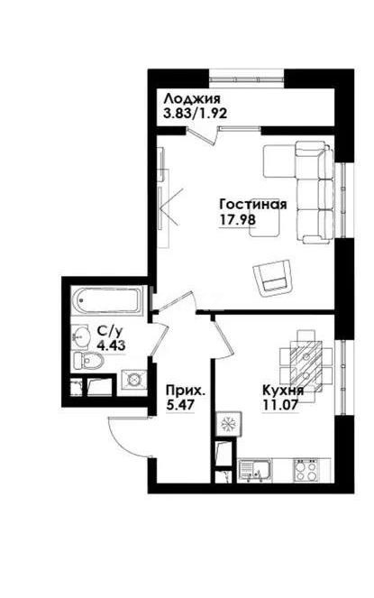 Продажа 1-комнатной квартиры, 41 м² в Алматы