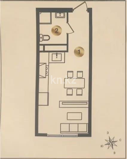Продажа 1-комнатной квартиры, 26 м² - Продажа квартир в новостройках Алматы - страница 25 фото 1 из 1