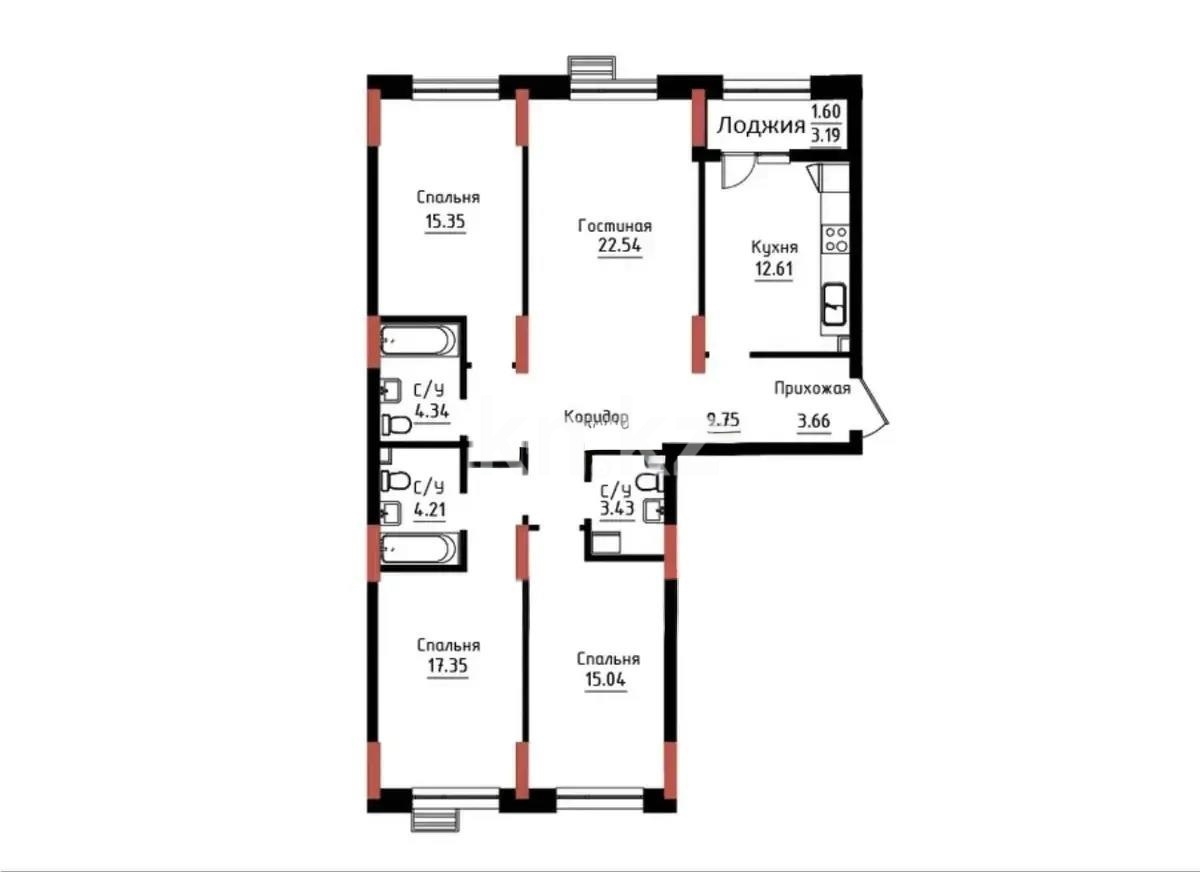 Продажа 4-комнатной квартиры, 110 м² в Астане
