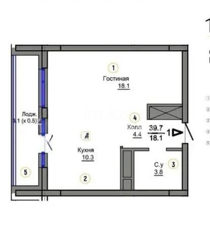 Продажа 1-комнатной квартиры, 40 м², ул. Айтеке би, дом  7 в Астане