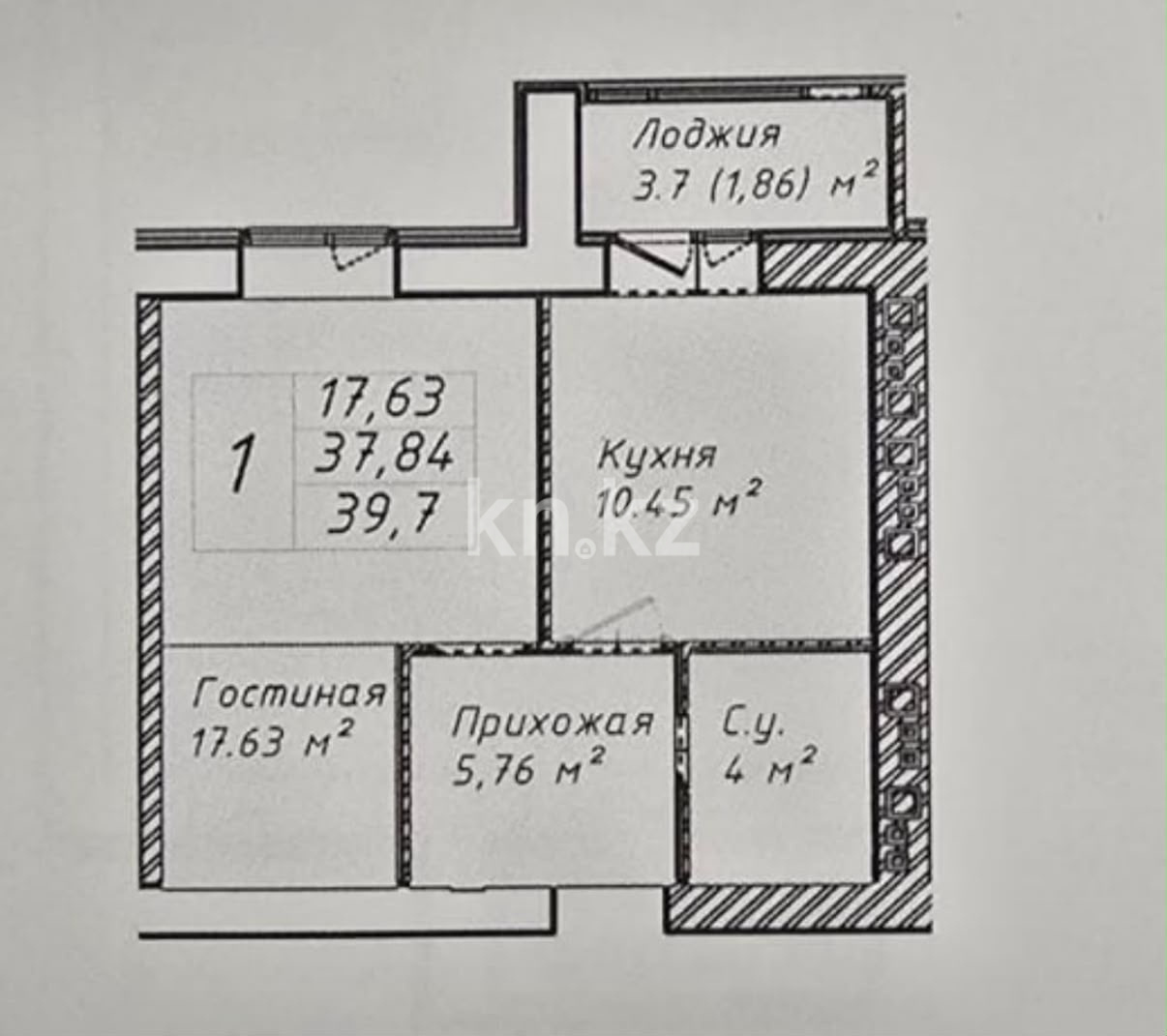 Продажа 1-комнатной квартиры, 40 м² в Астане