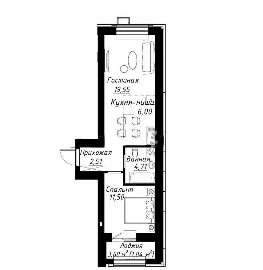 Продажа 2-комнатной квартиры, 46.11 м², ул. Айтматова, дом  1 стр - Продажа квартир в Астане без посредников фото 1 из 1