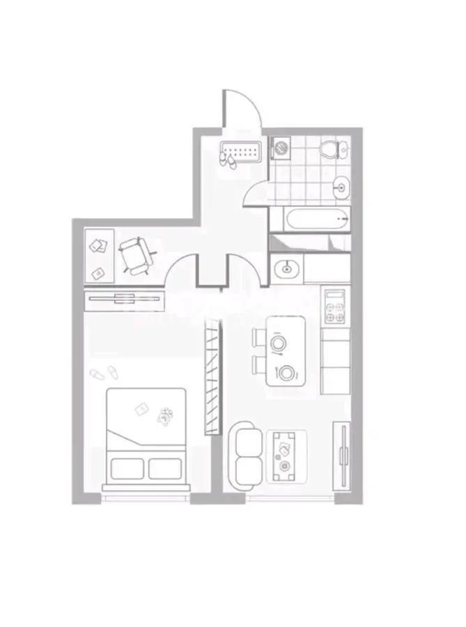 Продажа 1-комнатной квартиры, 45.85 м², ул. Момышулы, дом  100 стр - Продажа квартир в новостройках Алматы фото 1 из 1