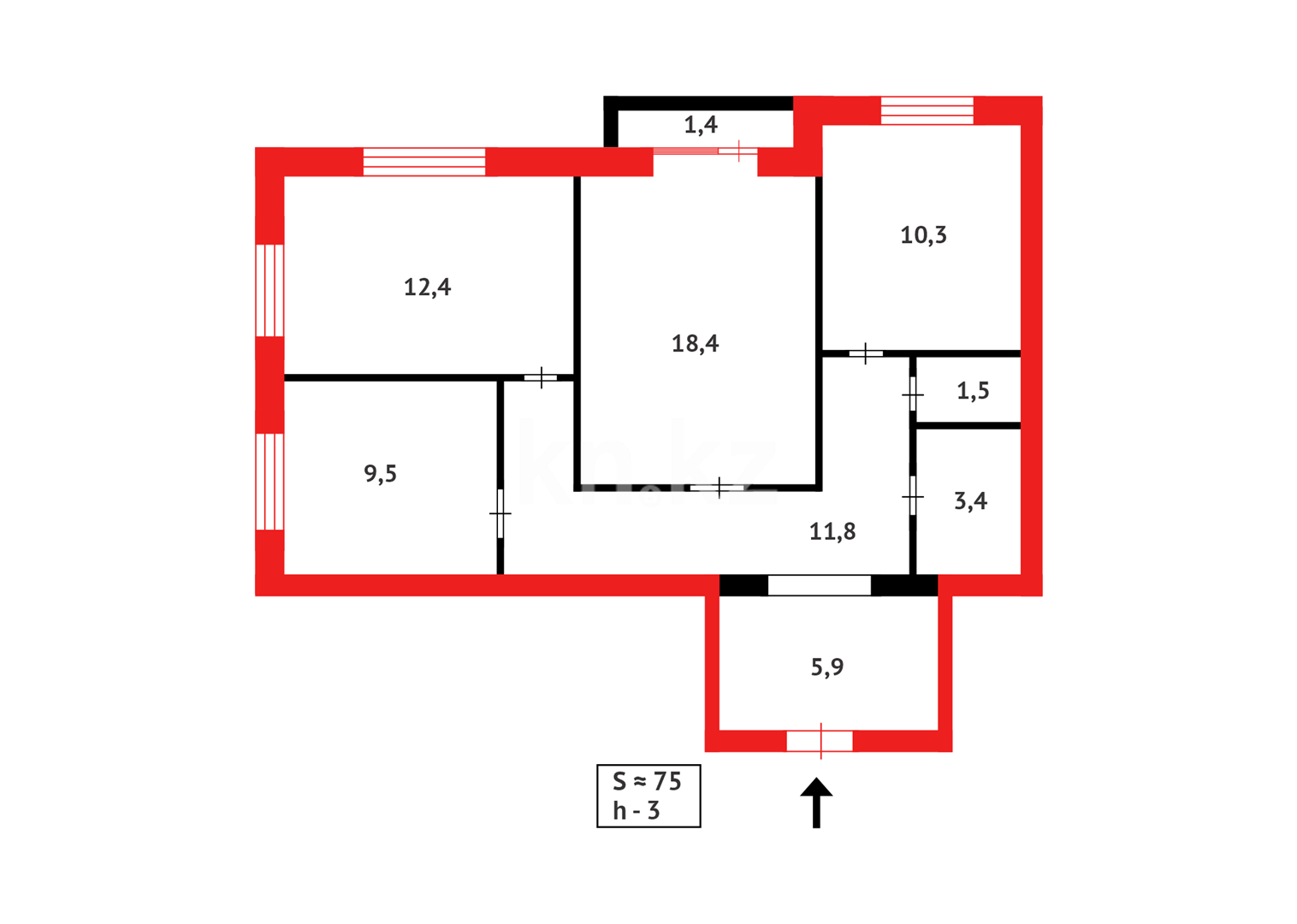 Продажа 3-комнатной квартиры, 78 м² - Продажа квартир в новостройках Караганды - страница 5 фото 10 из 10