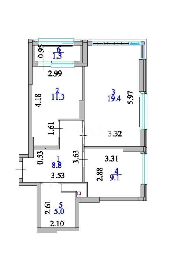 Продажа 2-комнатной квартиры, 55 м² - Недвижимость в Казахстане - страница 34 фото 1 из 1