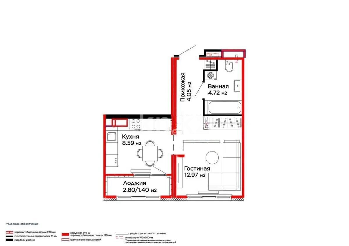 Продажа 1-комнатной квартиры, 31.73 м² в Астане