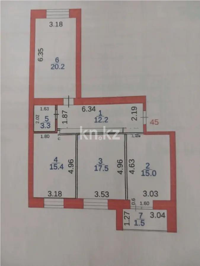 Продажа 3-комнатной квартиры, 84 м², ул. Букетова, дом  3/5 - Продажа  трехкомнатных квартир в Караганде без посредников фото 1 из 1
