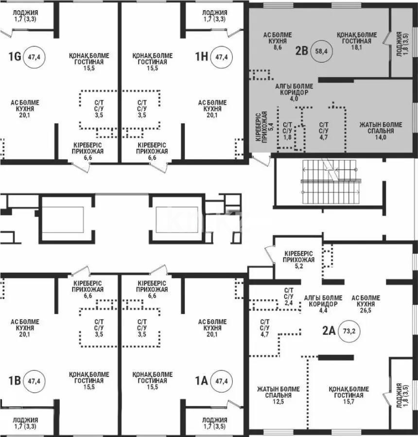 Продажа 2-комнатной квартиры, 58 м², пр. Райымбека, дом  210/б - Продажа квартир в Алматы фото 1 из 1