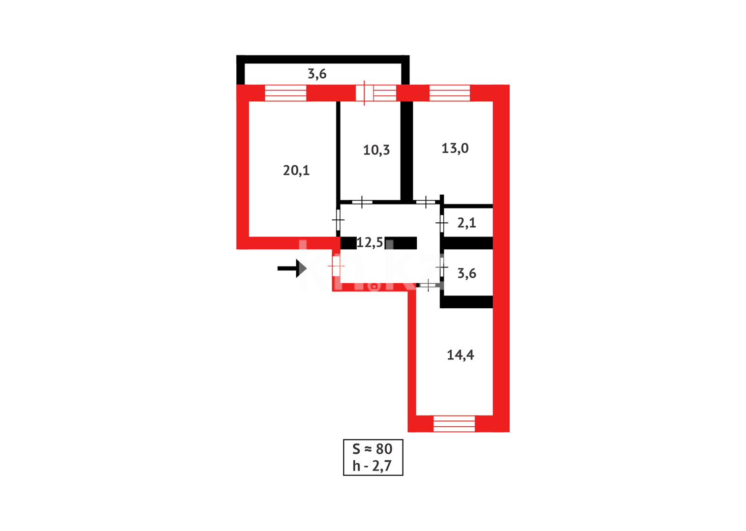 Продажа 3-комнатной квартиры, 79.6 м² - Недвижимость в Астане - страница 21 фото 13 из 13