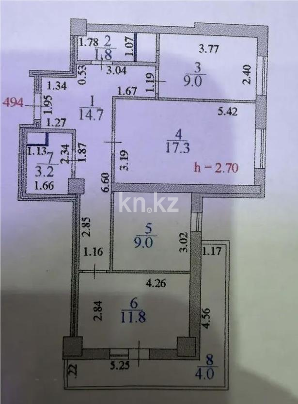 Продажа 3-комнатной квартиры, 70.8 м² в Астане - фото 7