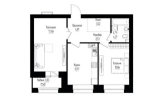 Продажа 2-комнатной квартиры, 58.69 м²