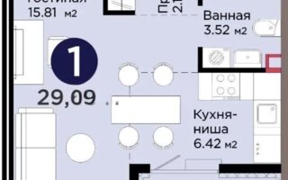 Продажа 1-комнатной квартиры, 30 м²