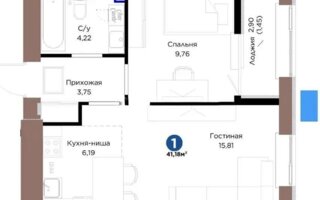 Продажа 2-комнатной квартиры, 42 м²