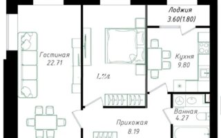 Продажа 2-комнатной квартиры, 62.67 м²