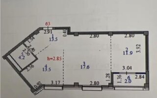 Продажа 2-комнатной квартиры, 63 м²