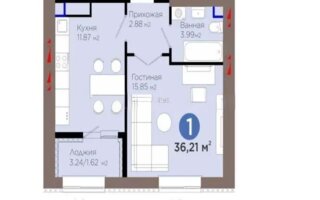 Продажа 1-комнатной квартиры, 36.5 м²
