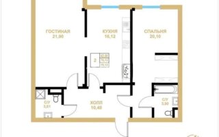 Продажа 2-комнатной квартиры, 76.12 м²