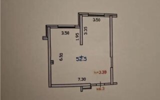 Продажа 1-комнатной квартиры, 52.2 м²