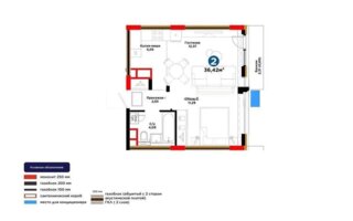Продажа 2-комнатной квартиры, 36.42 м²