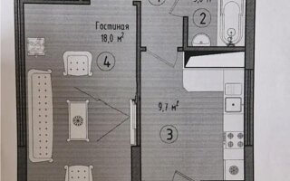 Продажа 1-комнатной квартиры, 39.6 м²