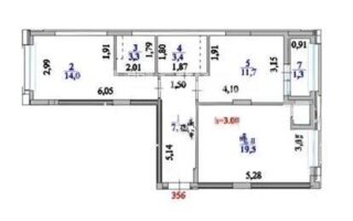 Продажа 2-комнатной квартиры, 60.9 м²