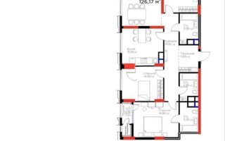 Продажа 4-комнатной квартиры, 126.17 м²