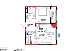 Продажа 2-комнатной квартиры, 58 м²