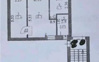 Продажа 2-комнатной квартиры, 43 м²