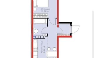 Продажа 2-комнатной квартиры, 48.79 м²