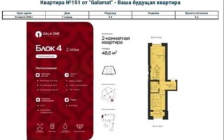 Продажа 2-комнатной квартиры, 48.6 м²