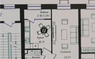 Продажа 1-комнатной квартиры, 38.63 м²