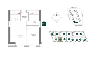 Продажа 2-комнатной квартиры, 57.4 м²