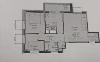 Продажа 3-комнатной квартиры, 65.36 м²