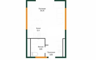 Продажа 1-комнатной квартиры, 33.6 м²