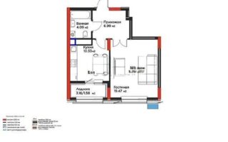 Продажа 1-комнатной квартиры, 43 м²