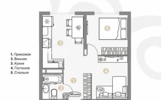 Продажа 1-комнатной квартиры, 45.4 м²