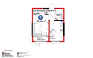 Продажа 2-комнатной квартиры, 38.7 м²