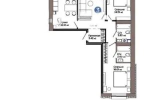 Продажа 3-комнатной квартиры, 77.64 м²
